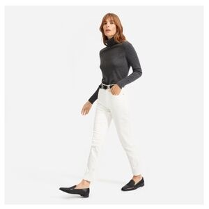 NWT Everlane The Japanese Denim Cheeky Jean in Bone/White - Size 35 Crop/Ankle